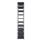10-Tier Stackable Portable Shoe Organizer - Holds Up to 50 Pairs, Metal Frame with Non-Slip Design, Black - Top-Down View