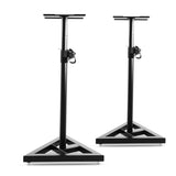 Dual 120CM Adjustable Surround Sound Speaker Stands - Black