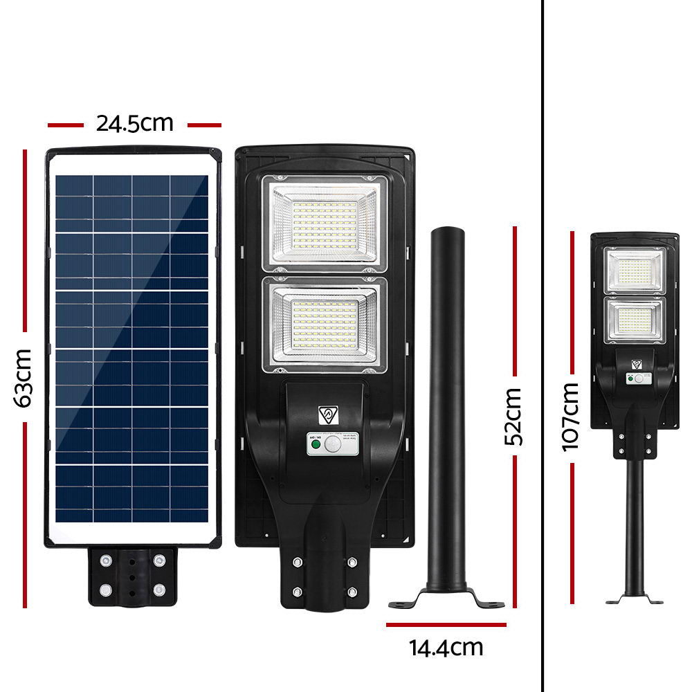 Set of 2 High-Performance LED Solar Street Flood Lights with Motion Sensor for Outdoor Use