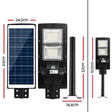 Set of 2 High-Performance LED Solar Street Flood Lights with Motion Sensor for Outdoor Use - Front View