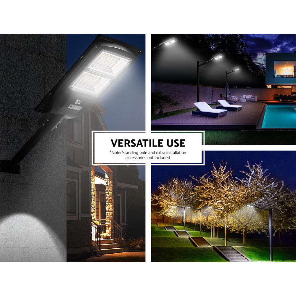 Set of 2 High-Performance LED Solar Street Flood Lights with Motion Sensor for Outdoor Use