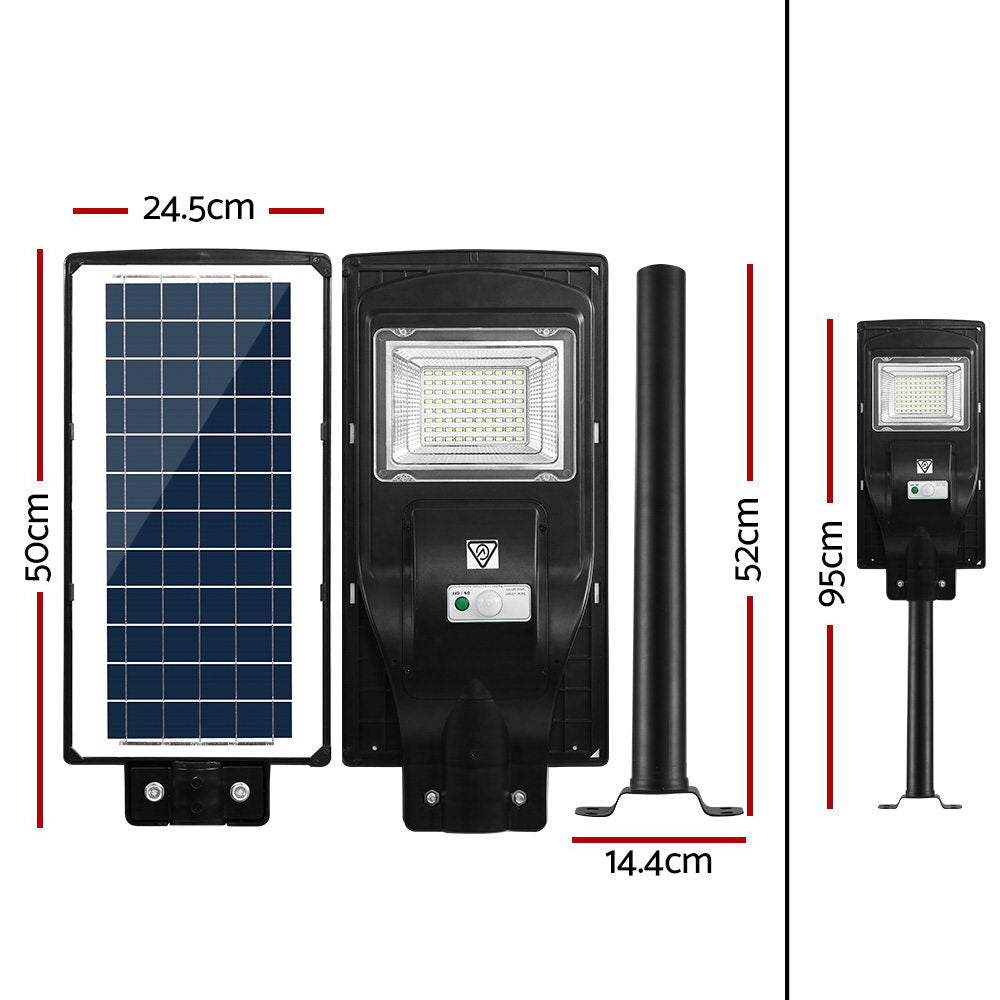Set of 2 High-Power 90W LED Solar Motion Sensor Flood Lights for Outdoor Use