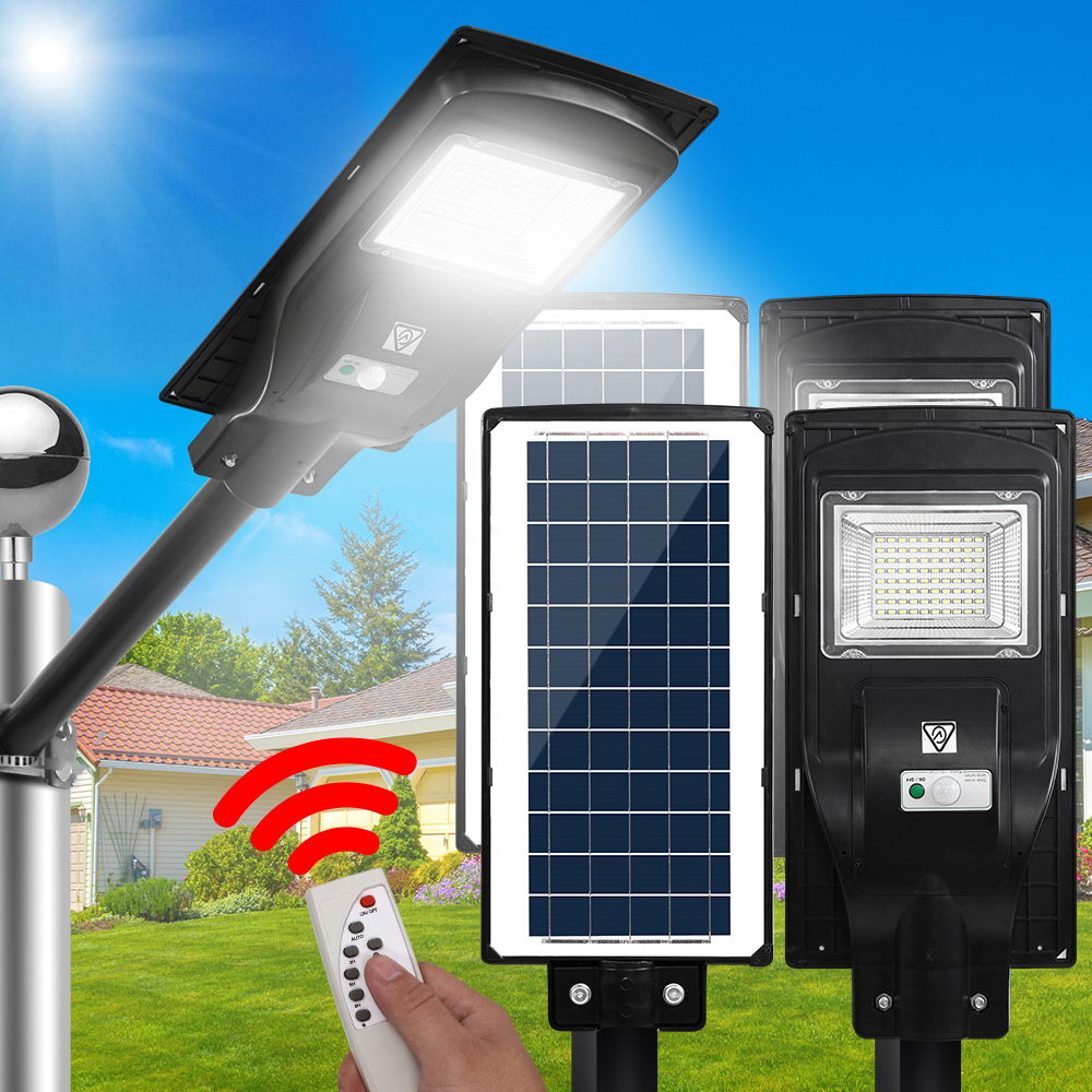 Set of 2 High-Power 90W LED Solar Motion Sensor Flood Lights for Outdoor Use