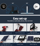 60W Solar-Powered LED Flood Light with Remote Control for Outdoor Security and Garden Lighting - 45-Degree Angle