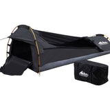 Weisshorn Single Biker Swag - Grey Waterproof Ripstop Canvas Camping Tent - Front View