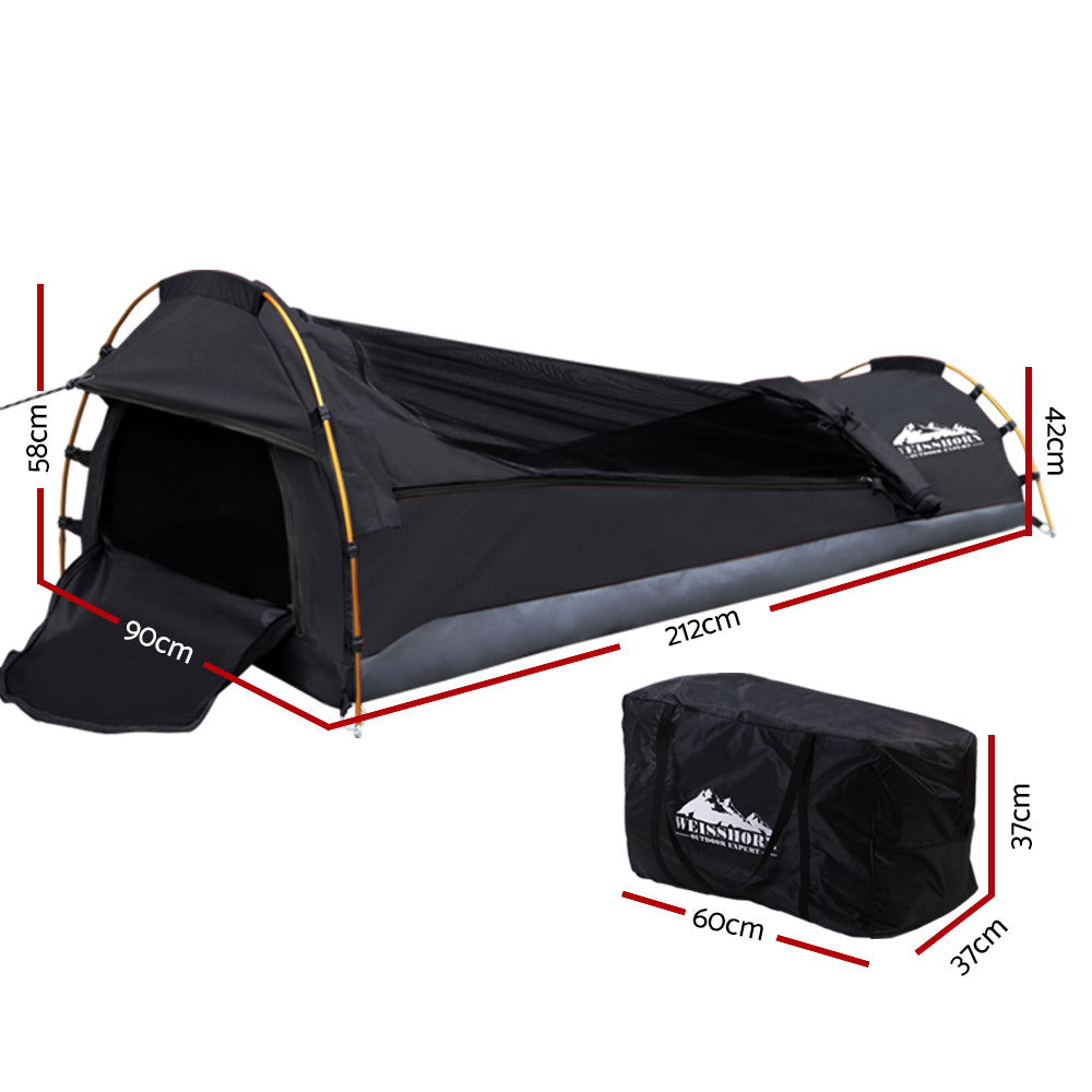 Weisshorn Single Biker Swag - Grey Waterproof Ripstop Canvas Camping Tent