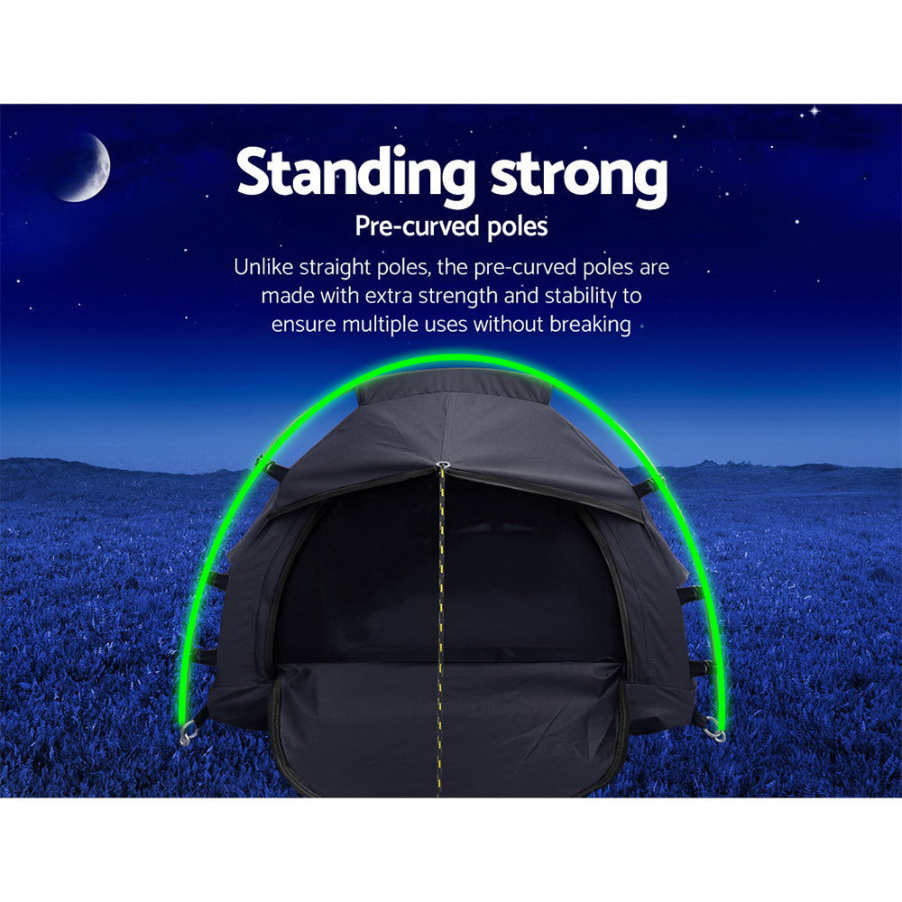 Weisshorn Single Biker Swag - Grey Waterproof Ripstop Canvas Camping Tent