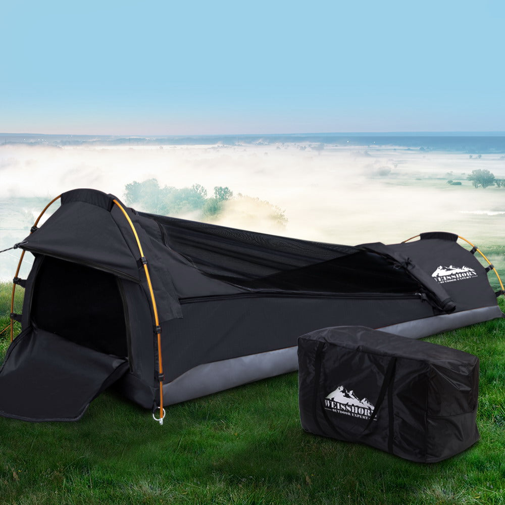 Weisshorn Single Biker Swag - Grey Waterproof Ripstop Canvas Camping Tent