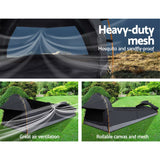 Weisshorn Deluxe Double Swag Camping Tent - Dark Grey - Spacious and Waterproof Canvas Shelter with Mattress and Carry Bag - Top-Down View