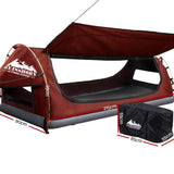 Weisshorn Red King Single Free Standing Camping Swag Tent with 7CM High Density Mattress - Front View