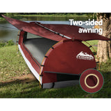 Weisshorn Red King Single Free Standing Camping Swag Tent with 7CM High Density Mattress - Top-Down View