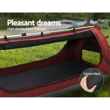Weisshorn Red King Single Free Standing Camping Swag Tent with 7CM High Density Mattress - Rear View
