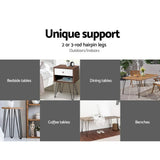 Set of 4 Industrial Hairpin Legs for Coffee and Dining Tables - 73CM Black Steel Desk Support - 45-Degree Angle