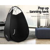 Professional Black Pop-Up Spray Tan Tent - Rear View