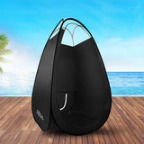 Professional Black Pop-Up Spray Tan Tent - Close-Up Angle