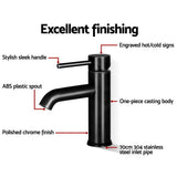 Sleek Black Cefito Basin Mixer Tap Faucet - 45-Degree Angle