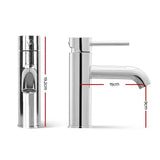 Modern Chrome Cefito Basin Mixer Tap with Drip-Free Ceramic Technology - Front View