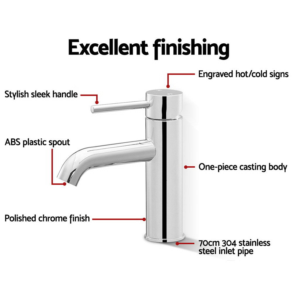 Modern Chrome Cefito Basin Mixer Tap with Drip-Free Ceramic Technology