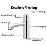 Modern Chrome Cefito Basin Mixer Tap with Drip-Free Ceramic Technology - Side View