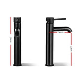 Cefito Modern Black Bathroom Mixer Faucet with Leak-Free Ceramic Cartridge - Front View