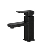 Cefito Modern Black Brass Basin Faucet - Certified WELS Bathroom Mixer for Vanity Sinks - Front View