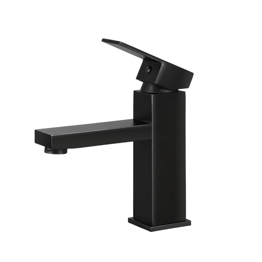 Cefito Modern Black Brass Basin Faucet - Certified WELS Bathroom Mixer for Vanity Sinks