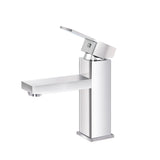 Cefito Modern Brass Basin Mixer Tap - WELS Certified Polished Silver Faucet for Elegant Bathrooms - Top-Down View