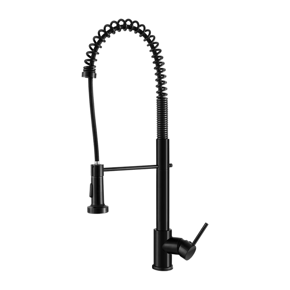 Cefito Modern Black Pull-Out Kitchen Mixer Tap with Swivel Brass Faucet for Culinary Spaces