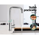 Cefito 360° Swivel Kitchen Mixer Faucet - Stylish Silver Finish with WELS Certification - Rear View