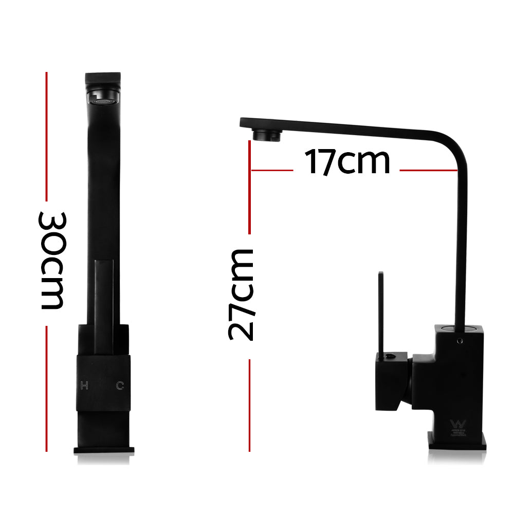 Modern Black 360° Swivel Kitchen Faucet with Leak-Proof Technology