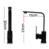 Modern Black 360° Swivel Kitchen Faucet with Leak-Proof Technology - Front View