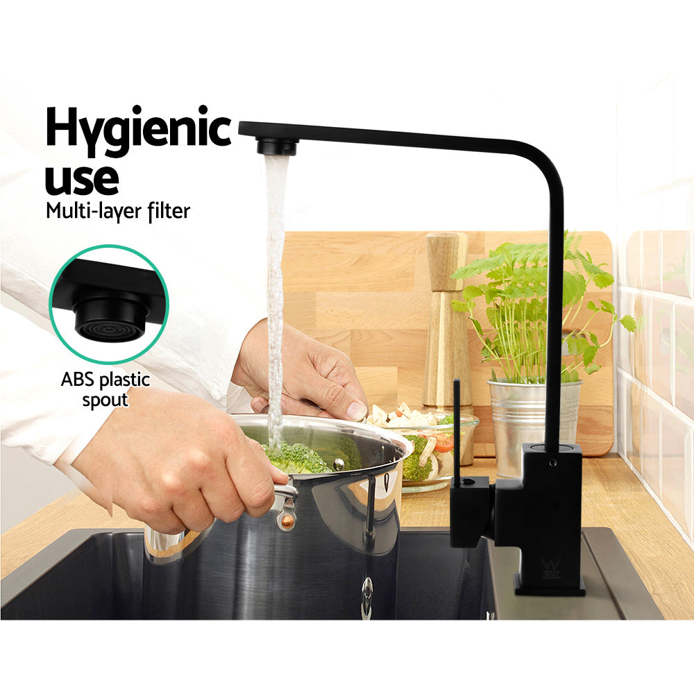 Modern Black 360° Swivel Kitchen Faucet with Leak-Proof Technology