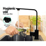 Modern Black 360° Swivel Kitchen Faucet with Leak-Proof Technology - 45-Degree Angle
