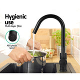 Cefito Matte Black Gooseneck Kitchen Faucet - Elegant Mixer Tap - Rear View