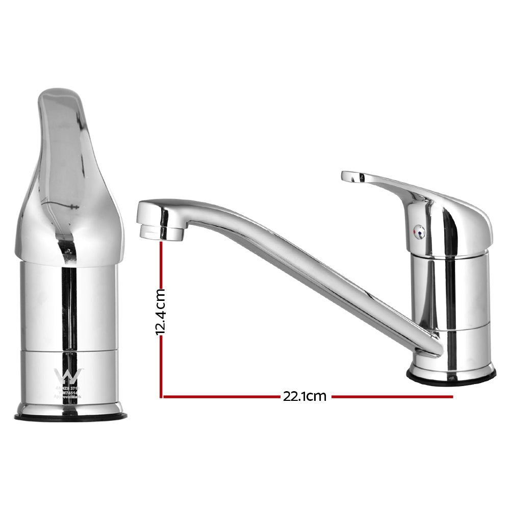 Cefito Stylish Silver Gooseneck Kitchen Faucet