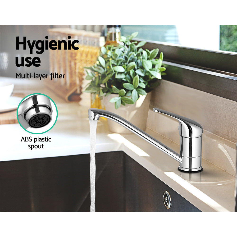 Cefito Stylish Silver Gooseneck Kitchen Faucet