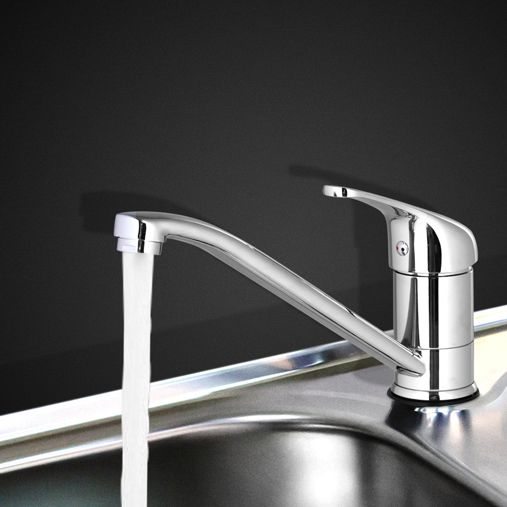 Cefito Stylish Silver Gooseneck Kitchen Faucet