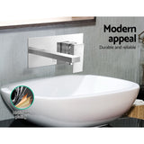 Cefito Premium Wall-Mounted Silver Basin Mixer Tap - Elegant Brass Faucet - 45-Degree Angle