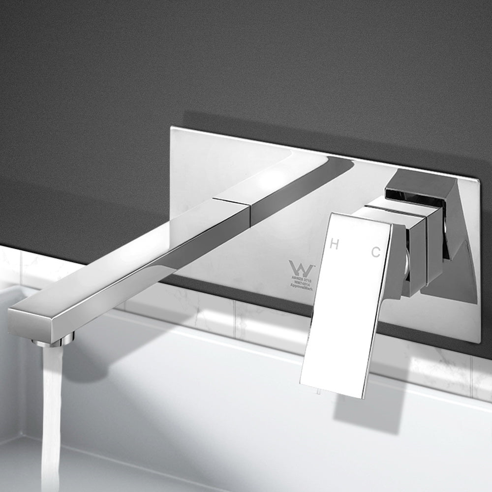 Cefito Premium Wall-Mounted Silver Basin Mixer Tap - Elegant Brass Faucet