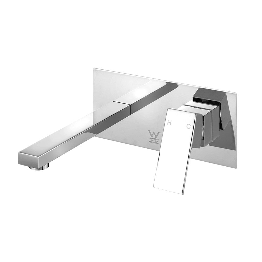 Cefito Allegra Polished Chrome Wall Mixer Tap Set - Dual Basin Faucets