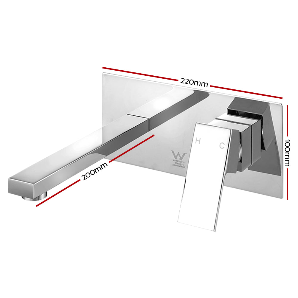Cefito Allegra Polished Chrome Wall Mixer Tap Set - Dual Basin Faucets