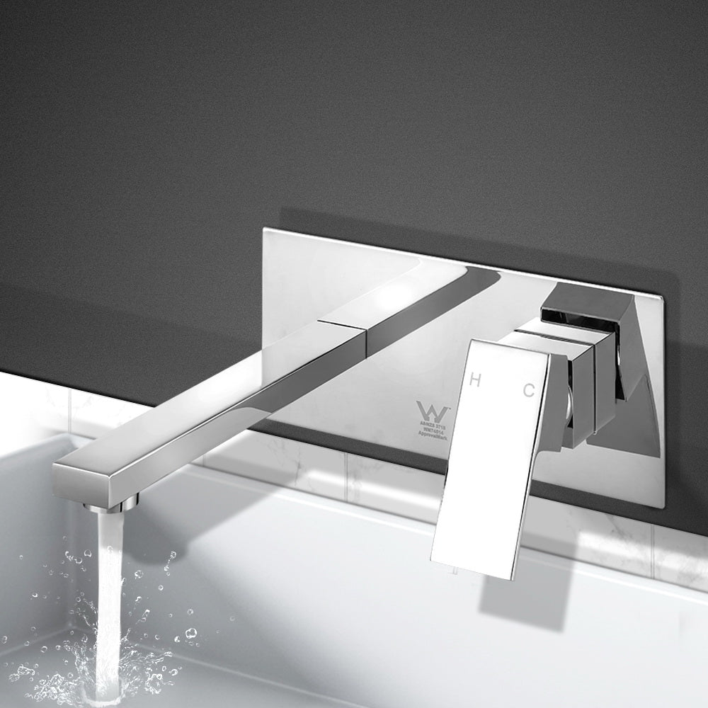 Cefito Allegra Polished Chrome Wall Mixer Tap Set - Dual Basin Faucets