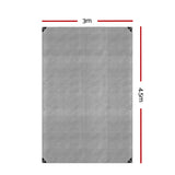 Heavy-Duty 3x4.5m Waterproof Poly Tarpaulin - Instahut Silver Camping Cover - Side View