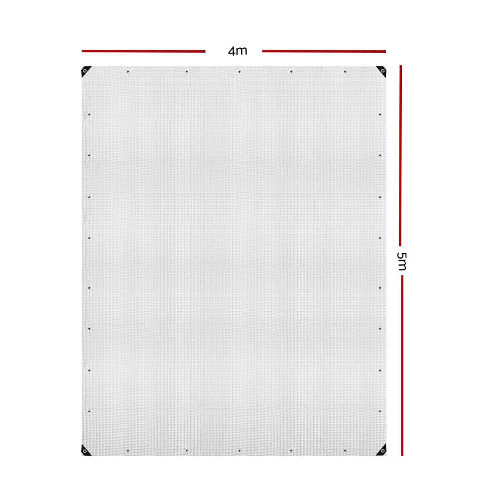 Instahut Heavy-Duty Waterproof Poly Tarp - 4x5m UV-Resistant Cover with Reinforced Edges