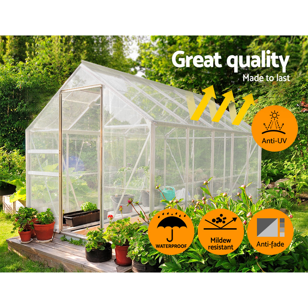 Instahut Heavy-Duty Waterproof Poly Tarp - 4x5m UV-Resistant Cover with Reinforced Edges