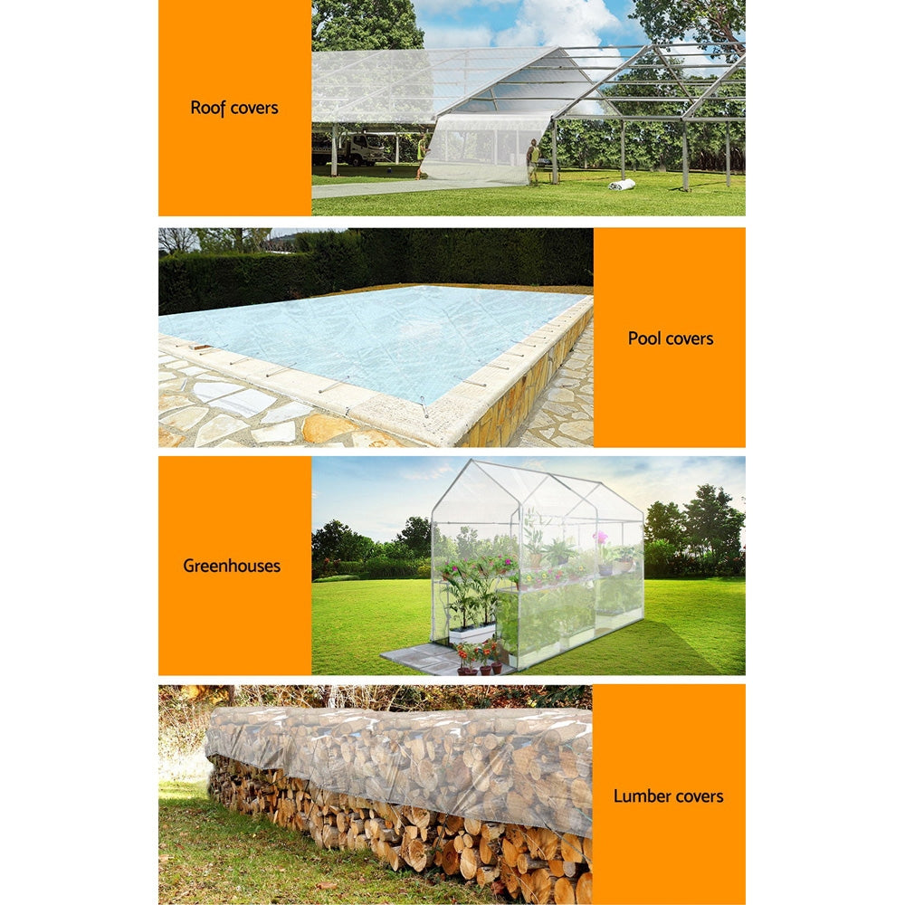 Instahut Heavy-Duty Waterproof Poly Tarp - 4x5m UV-Resistant Cover with Reinforced Edges