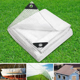 Instahut Heavy-Duty Waterproof Poly Tarp - 4x5m UV-Resistant Cover with Reinforced Edges - Close-Up Angle