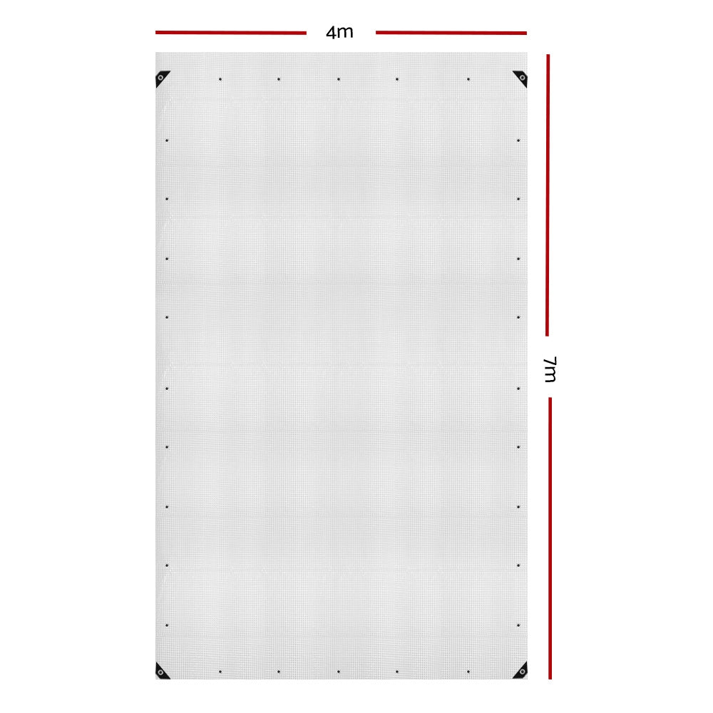 Instahut Heavy Duty 4x7m Waterproof Poly Tarp with UV Protection and Reinforced Eyelets
