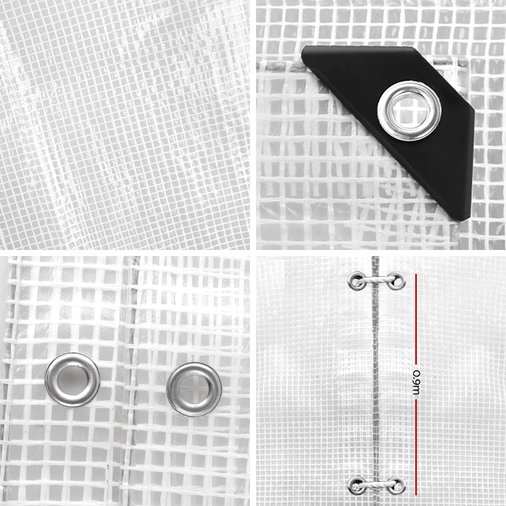 Instahut Heavy Duty 4x7m Waterproof Poly Tarp with UV Protection and Reinforced Eyelets