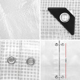 Instahut Heavy Duty 4x7m Waterproof Poly Tarp with UV Protection and Reinforced Eyelets - Side View
